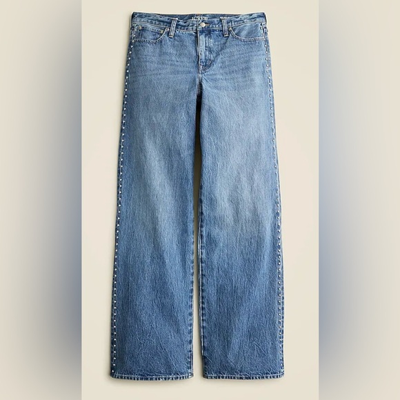 J.Crew Studded Lower Rise Wide Leg Jean 1984 - Picture 6 of 12